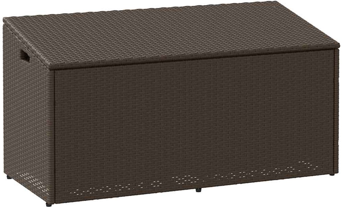 vidaXL - Tuinbox - 110x50x58 - cm - poly - rattan - bruin