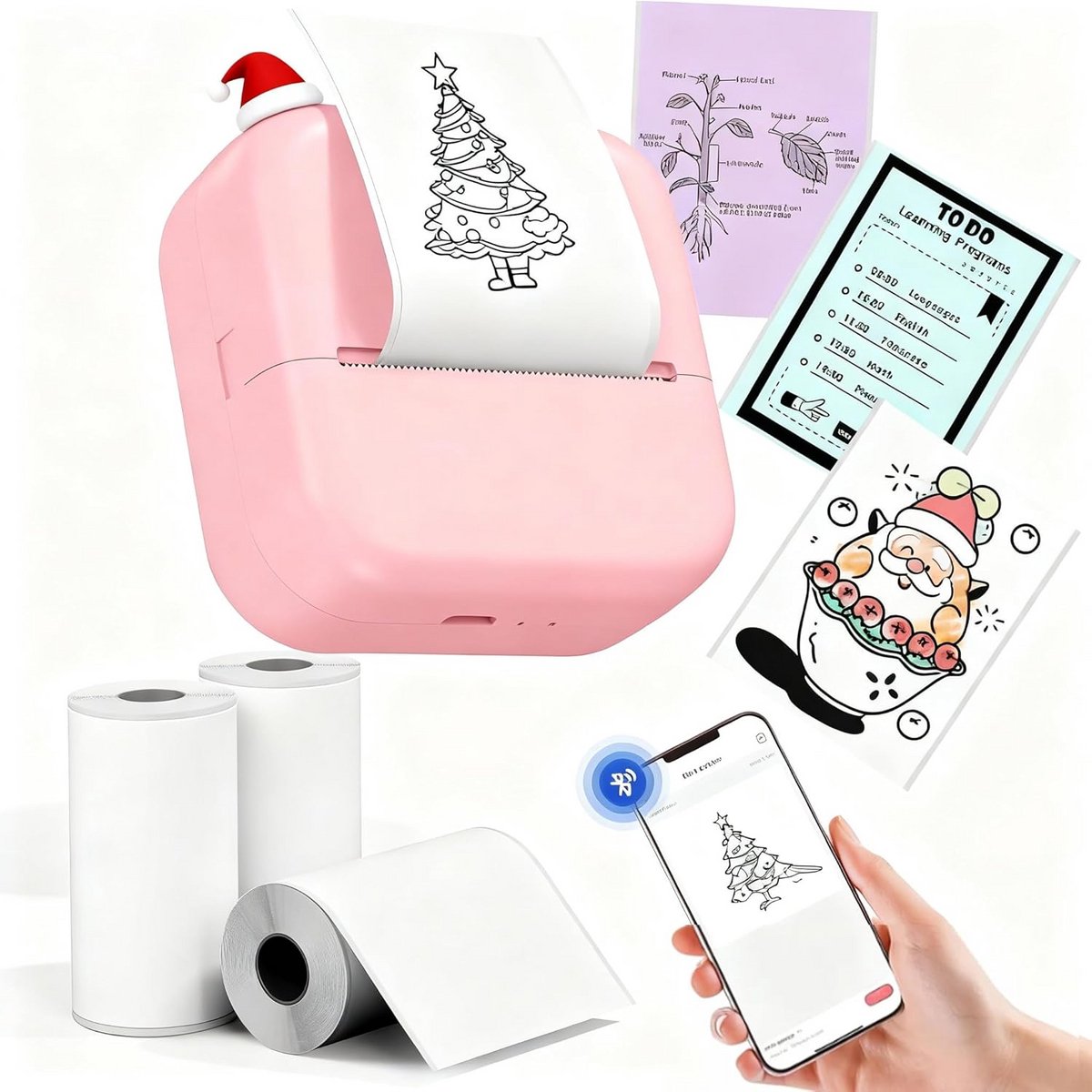 Mini Thermische Printer Draagbaar Bluetooth voor Labels en Foto's iOS Android