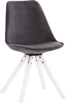 Clp Pegleg Eetkamerstoel - Vierkant frame - Fluweel - Grijs - Kleur onderstel : Wit