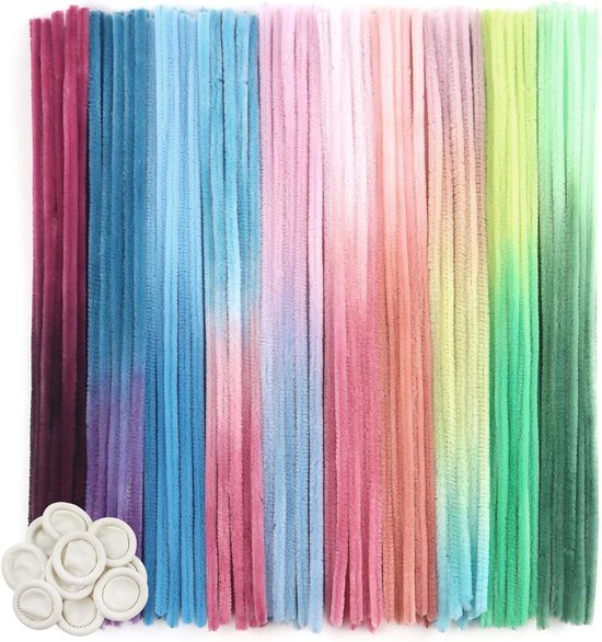 100 Stuks Glitter Chenille Pijpenragers - Metallic - Flexibel - Voor DIY En Knutselprojecten
