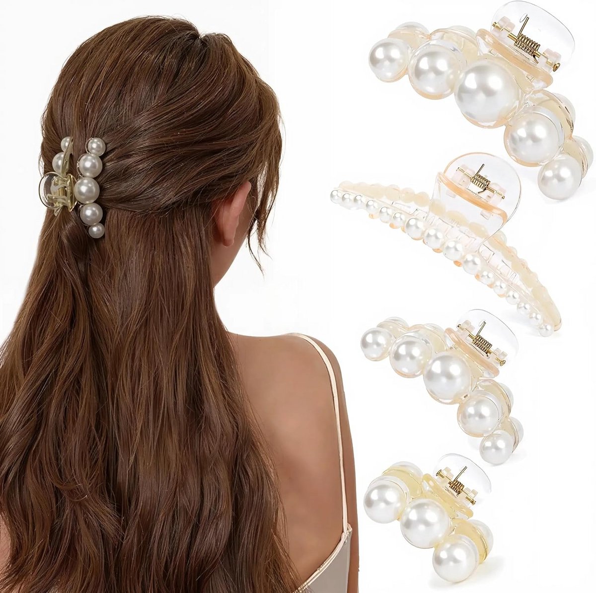 Haar Claw Clips Set - 4 Stuks Antislip Haaraccessoires voor Dames