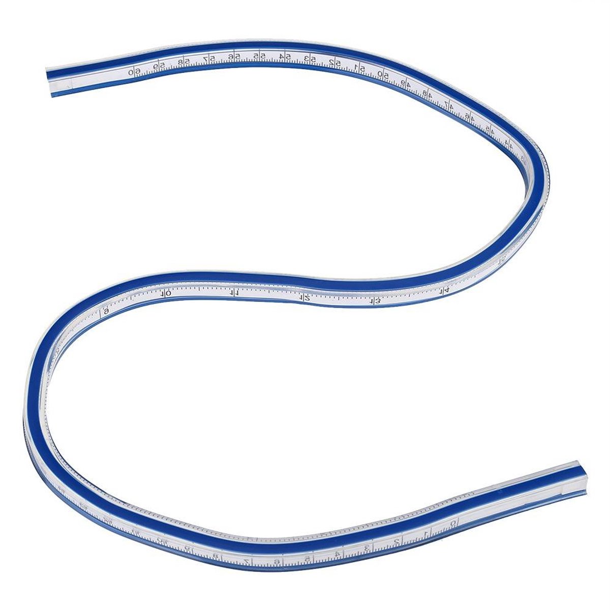 VVGoods - Flexibele curve liniaal 60 cm van flexibele kunststof in meerkleurig design