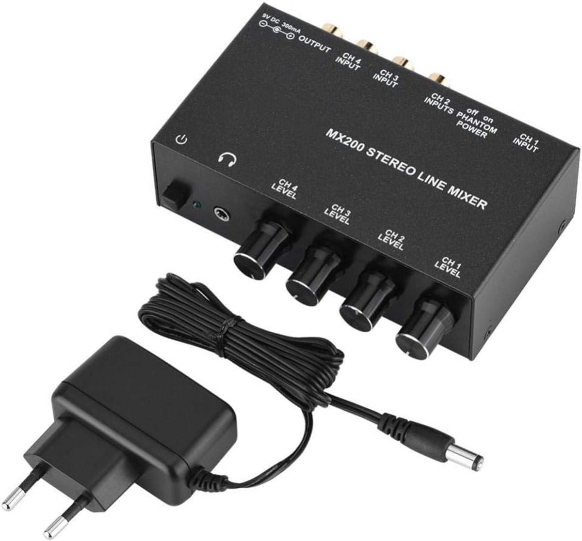 Mini Audio Mixer 3 Kanalen Stereo DJ Mixer met Microfoon Ingang