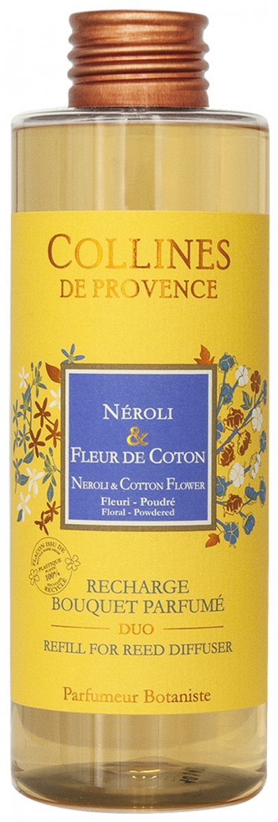 Collines de Provence Navulling Bouquet Parfumé Duo 200 ml (Geur : Neroli & Katoenbloem)