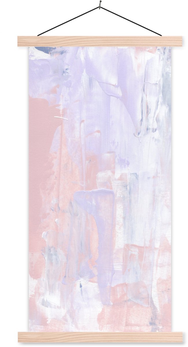 Posterhanger incl. Poster 90x180 cm - Schoolplaat - Verf - Pastel - Design - Textielposter
