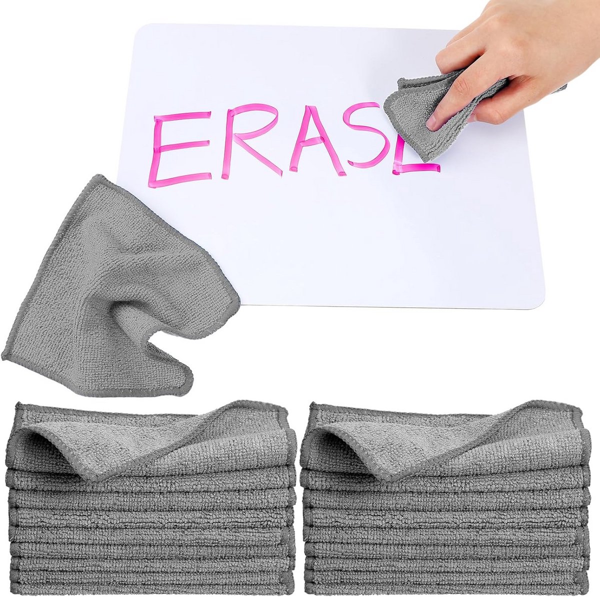Microfiber Reinigdoeken 6"x6" - Set van 50 Herbruikbare Keuken- en Auto-Doeken