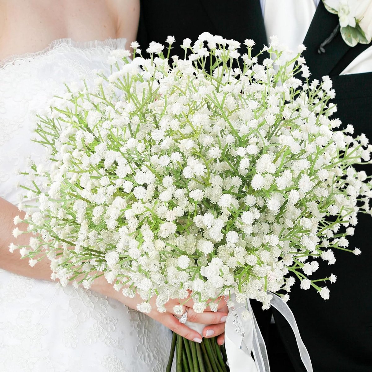 10 stuks Witte Kunstbloemen Gipsophila (Baby's Adem) voor Bruidsboeketten en Decoratie
