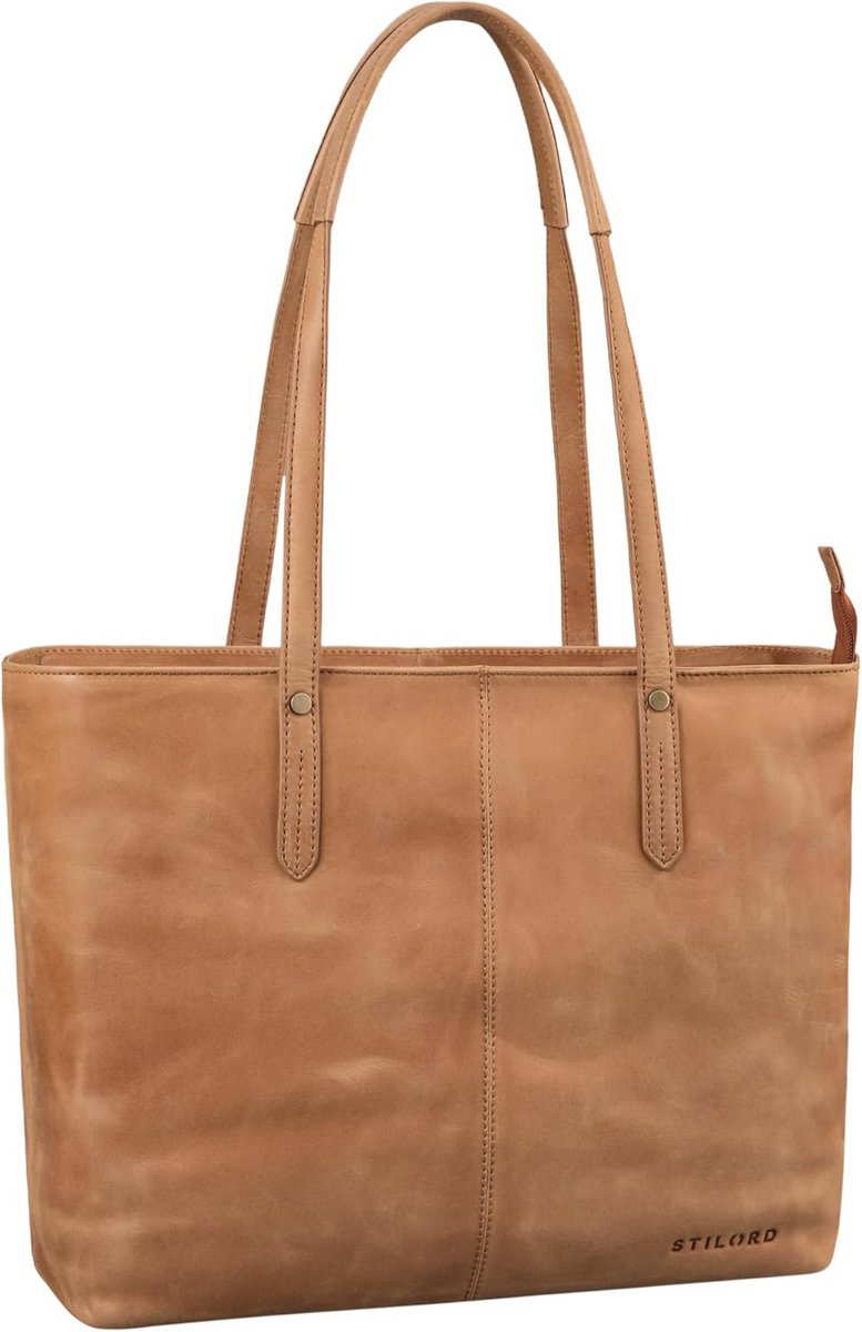 Grote Leren Handtas Dames Shopper Tas Schoudertas Vintage Stijl