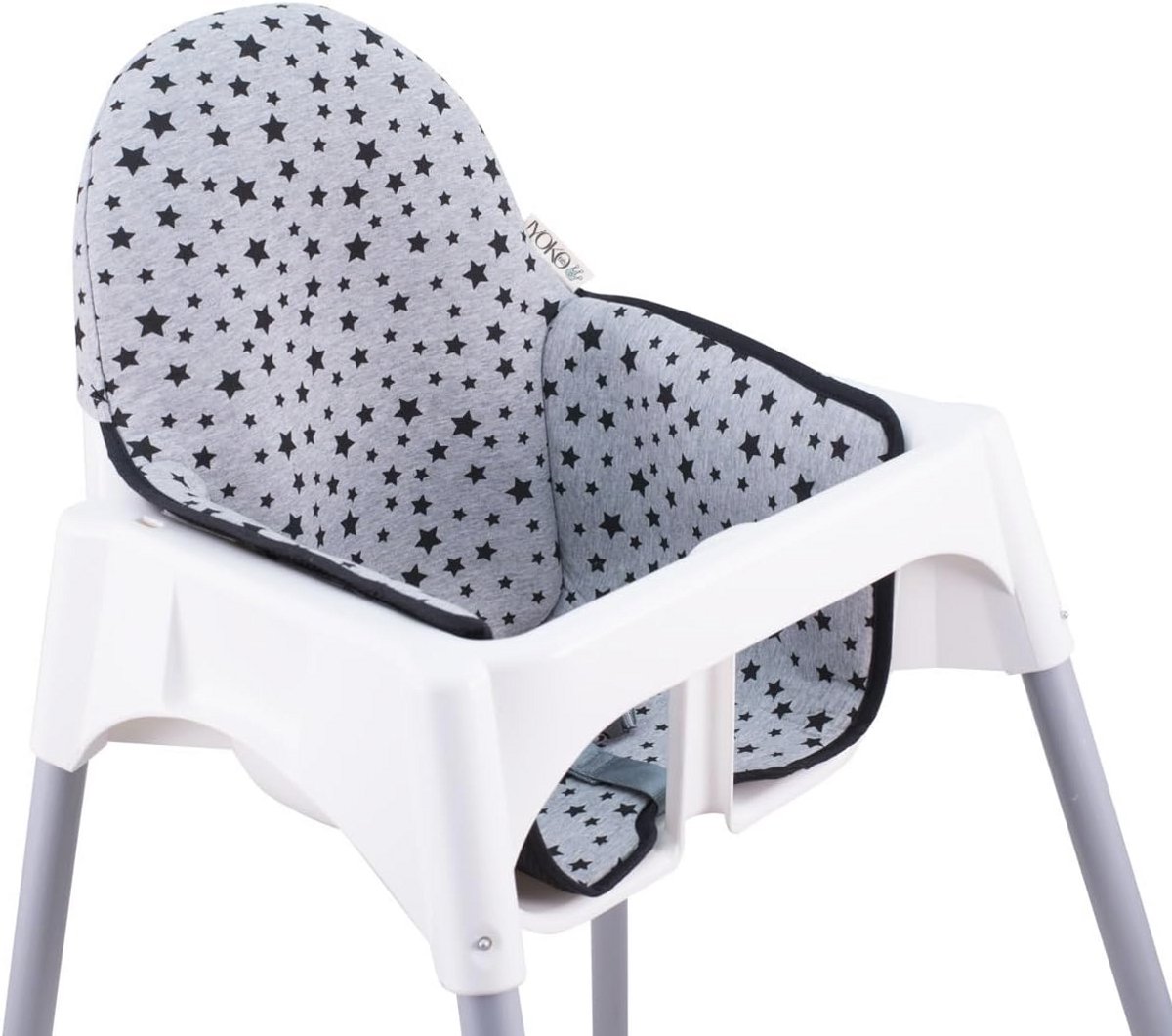 Hoge Kinderstoel Kussen Geschikt voor Ikea Antilop - Zwart Ster – foto 4