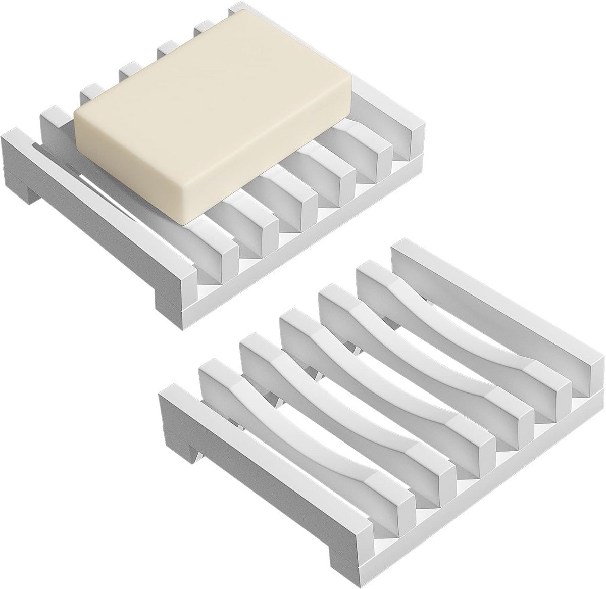 Set van 2 silicone zeepbakjes - Antislip, Ondersteunt Diverse Zeepformaten, Makkelijk te Reinigen
