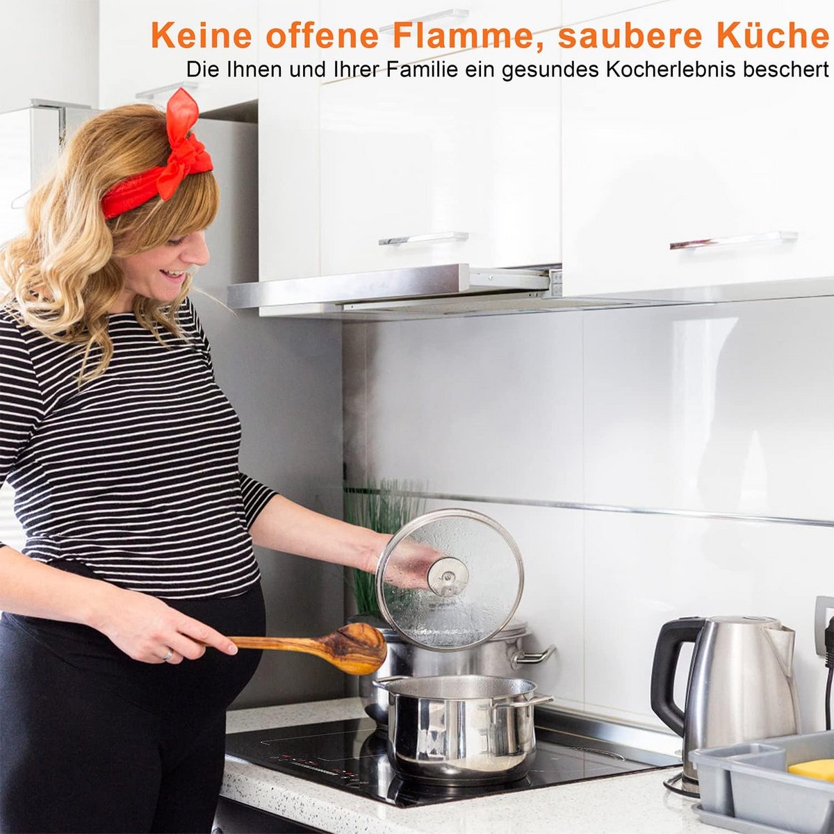 Inbouw Inductiekookplaat 4 Zones met Flexibele Zone - 59 cm - Zwart Chefskookplaat