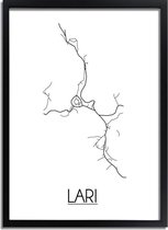 Lari Italie Plattegrond poster A2 + Fotolijst Zwart (42x59,4cm) - DesignClaud