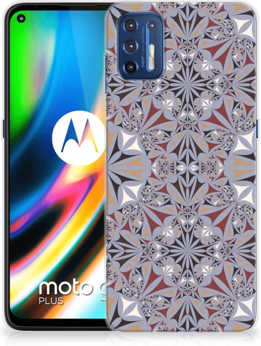 Motorola Moto G9 Plus TPU Siliconen Hoesje Flower Tiles