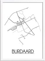 Burdaard Plattegrond poster A2 + Fotolijst Wit (42x59,4cm) - DesignClaud