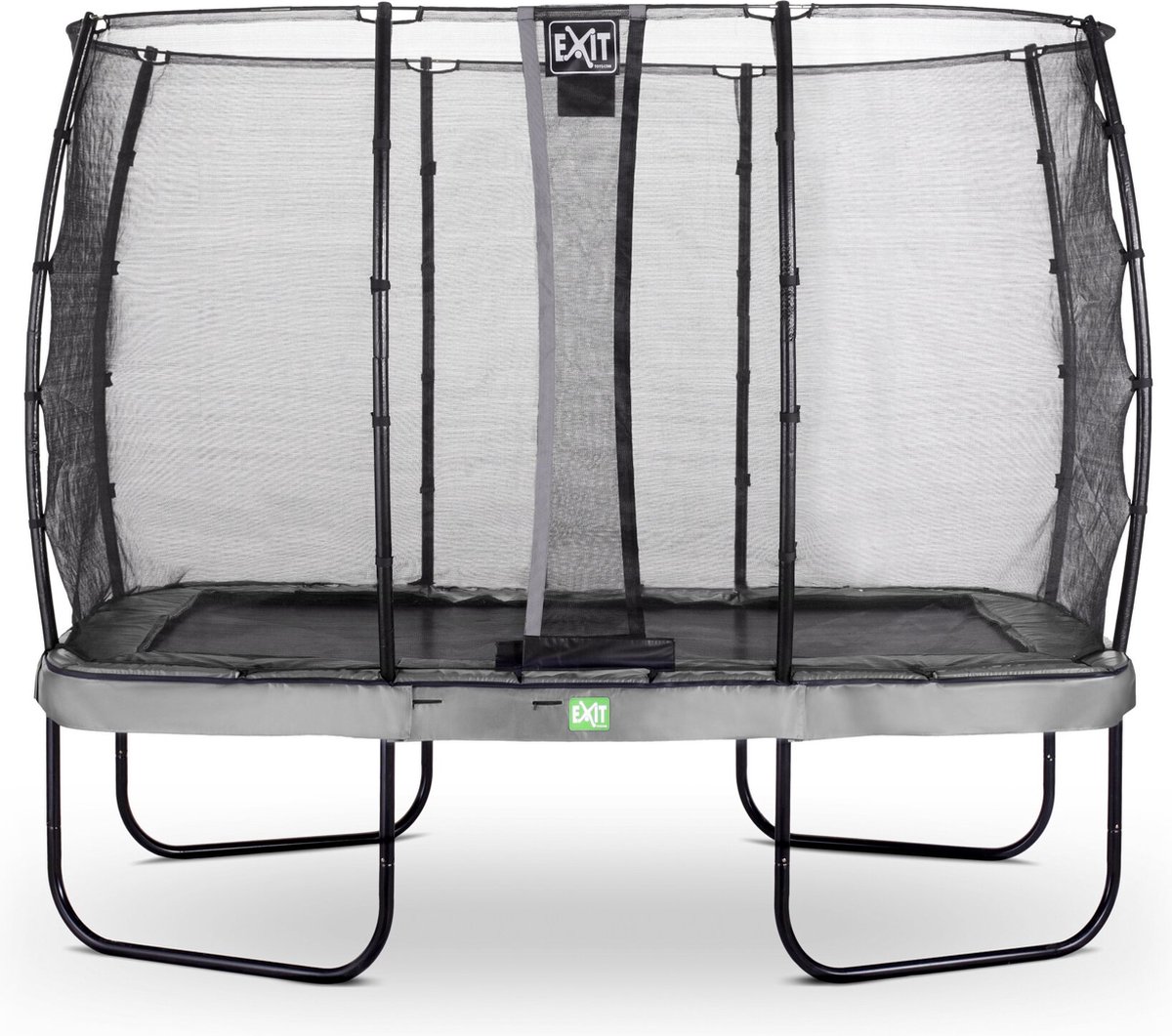 EXIT Elegant trampoline 214x366cm met Economy veiligheidsnet - grijs
