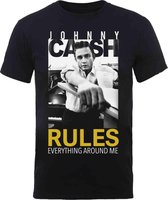 Johnny Cash Heren Tshirt -2XL- Rules Everything Zwart