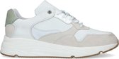 Manfield - Dames - Witte leren sneakers met suède details - Maat 40