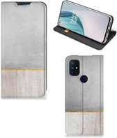 Magnet Case Cadeau voor Vader OnePlus Nord N10 5G Smartphone Hoesje Wood Beton