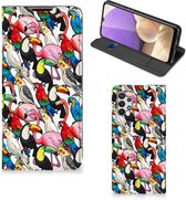 Telefoon Hoesje Geschikt voor Samsung Galaxy A32 5G Bookcover Case Birds