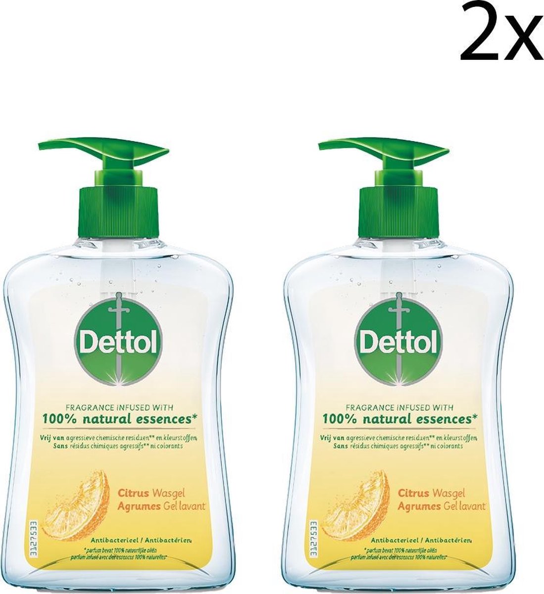Dettol Handzeep - Citrusgeur verrijkt met 100% natuurlijke oliën - 250MLx2