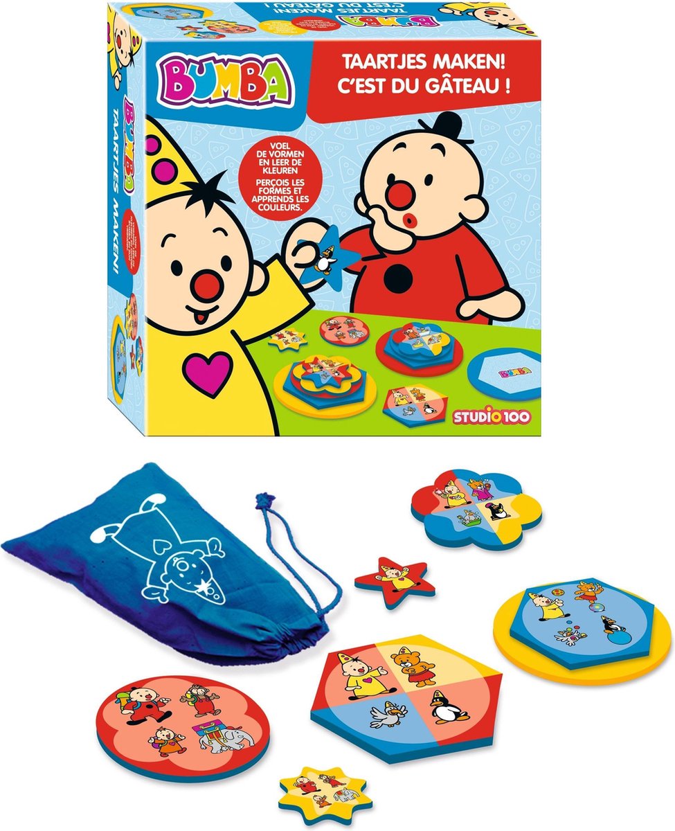 Bumba - Educatief spel - Spel taartjes maken - voel de vormen en leer de kleuren - stimuleert de moteriek en interactie - Bumba