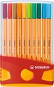 STABILO point 88 - Fineliner 0,4 mm - ColorParade - Set Met 20 Verschillende Kleuren