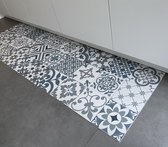 JYG Vloerkleed - Keukenloper ANTWERP 60x600 - Blauw - Beige