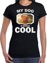 Franse Mastiff honden t-shirt my dog is serious cool zwart - dames - Franse Mastiff liefhebber cadeau shirt S