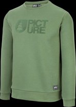 Picture - Basement flock crew - Sweater - Heren - Groen - Maat XL