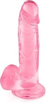 Pure Jelly The Cute Pink One - Dildo met Balzak - Realistisch - met Zuignap - 20 cm - Transparant Roze
