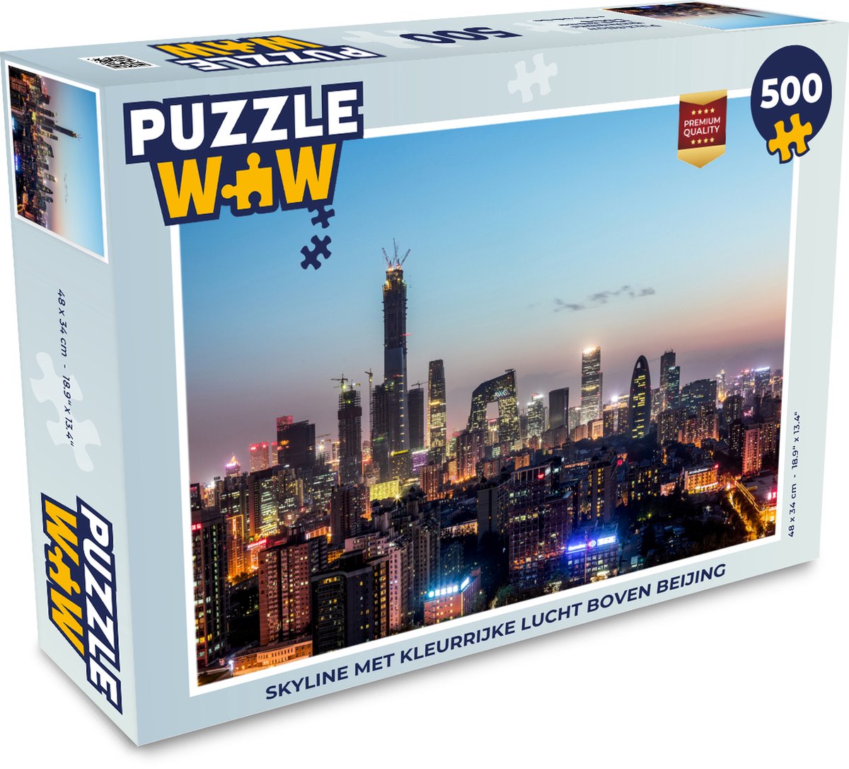 Afbeelding van product Puzzel 500 stukjes Beijing - Skyline met kleurrijke lucht boven Beijing - PuzzleWow heeft +100000 puzzels