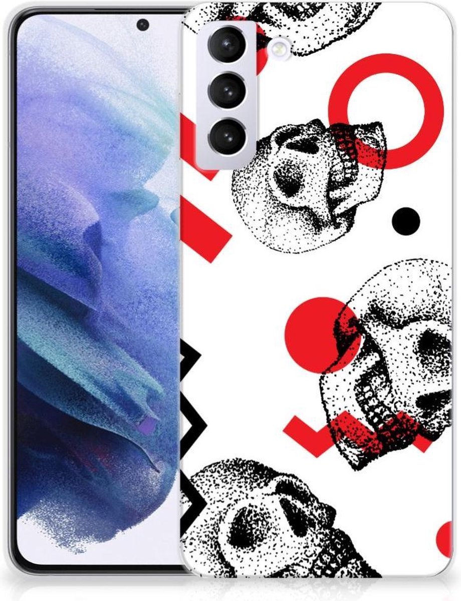 TPU Hoesje voor Silicone Back Case Samsung Galaxy S21 Plus Skull Red