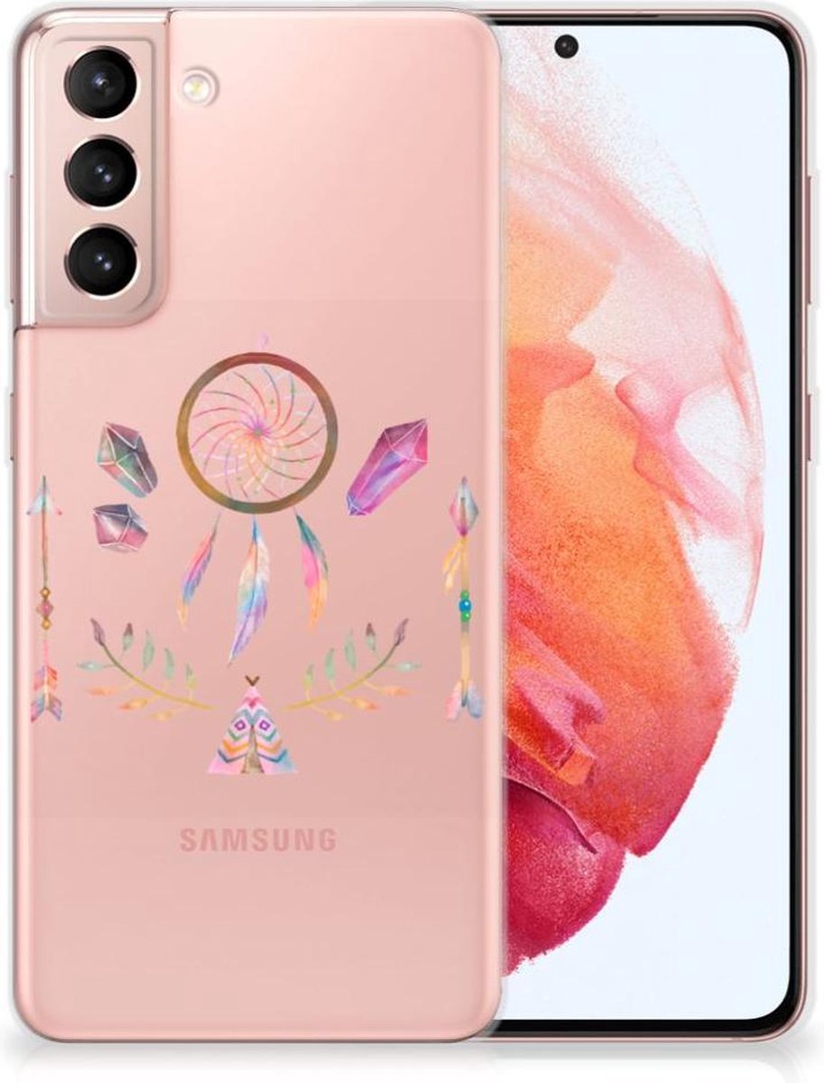Samsung Galaxy S21 Telefoonhoesje met Naam Boho Dreamcatcher
