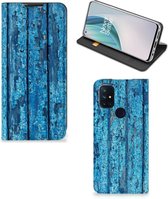 Telefoonhoesje OnePlus Nord N10 5G Magnet Case Wood Blue