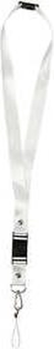 Sleutelkoord, L: 53 cm, B: 2 cm, wit, 5 stuk/ 1 doos
