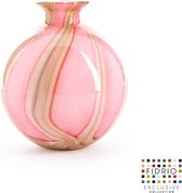 Design vaas Bolvase With Neck - Fidrio PINK FLAME - glas, mondgeblazen bloemenvaas - diameter 19 cm