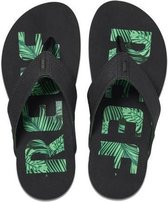 Reef Newport Prints Heren Slippers - Palms Black - Maat 40