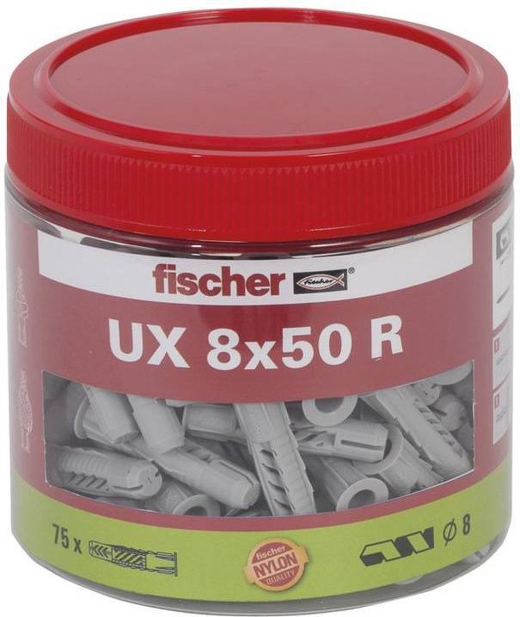 Fischer universele plug UX 8 x 50 mm R met rand bus - 531026
