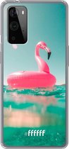 6F hoesje - geschikt voor OnePlus 9 Pro -  Transparant TPU Case - Flamingo Floaty #ffffff
