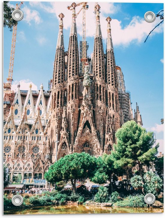 Tuinposter - Plaza De Gaudí - Spanje - Foto op Tuinposter (wanddecoratie voor buiten en binnen)