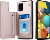 ShieldCase telefoonhoesje geschikt voor Samsung galaxy a51 wallet case - roze