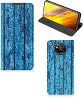 Telefoonhoesje Xiaomi Poco X3 | Poco X3 Pro Magnet Case Wood Blue