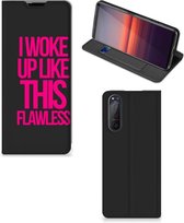 Bookcase met quotes Sony Xperia 5 II Smart Cover Woke Up