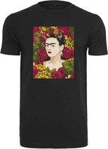Urban Classics Dames Tshirt -XS- Frida Kahlo Portrait Zwart