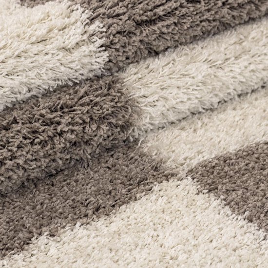 Pile Extra haute et tapis moderne Gala - beige - 160x230 cm