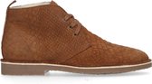 Manfield - Dames - Cognac suède desert boots - Maat 37