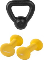 Tunturi - Fitness Set - Neopreen Dumbbellset 2 x 1,5 kg - Kettlebell 4 kg