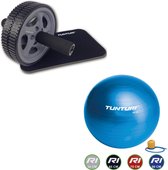 Tunturi - Fitness Set - Trainingswiel - Gymball Blauw 90 cm