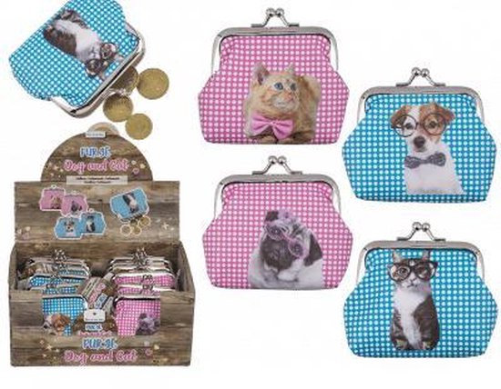 Bananya Anime Banana Cat Wallet Handbag Blue, Blue, tri-fold
