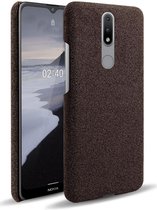 Nokia 2.4 Hoesje Stoffen Back Cover Coffee